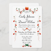 Herfstvakantie verlaat bruiloft uitnodiging (Voorkant / Achterkant)