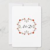 Herfstvakantie verlaat bruiloft uitnodiging (Achterkant)