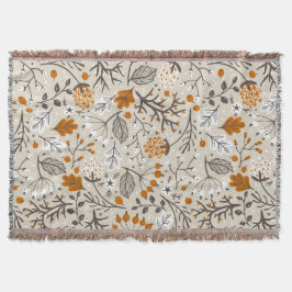 Herfstval Berries Bladeren en Takken Patroon Deken