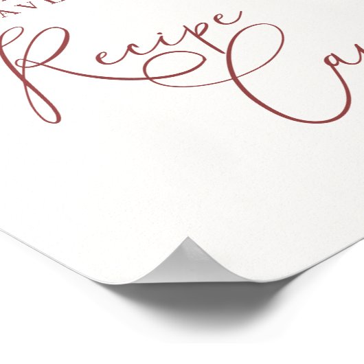 Herfstval Boho Bruiloftrecept Kaarten Poster (Hoek)