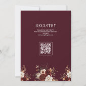 Herfstval Bourgondië Bomen QR Code Baby Shower Kaart (Achterkant)