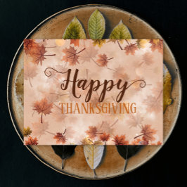 Herfstval bruine bladeren Fijne Thanksgiving Feestdagenkaart