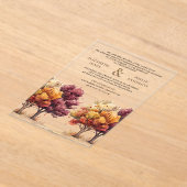 Herfstval Burgundy Bomen Bruiloft Acryl Uitnodigingen (Laagn)