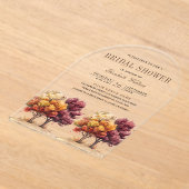 Herfstval Burgundy Bomen Bruiloft Borrel Acryl Uitnodigingen (Laagn)