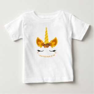 Herfstval Eenhoorn Baby Meisje T-Shirt of Bodysuit