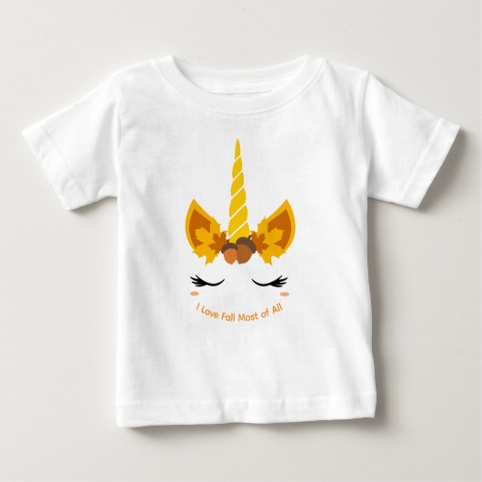Herfstval Eenhoorn Baby Meisje T-Shirt of Bodysuit (Voorkant)