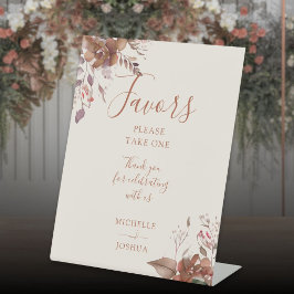 Herfstval Elegant Bloemenscript Favorieten Reclamebord Met Voetstuk