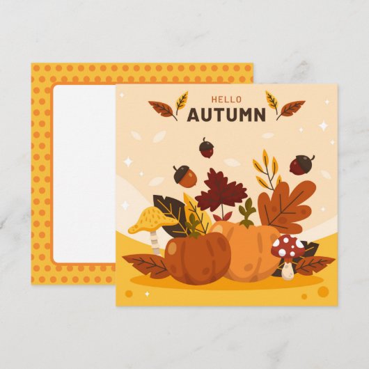 Herfstval Groet Plat Kaart (Voorkant / Achterkant)