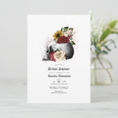 Herfstval Herfst Roestige Bloem Gotische Bruiloft  Kaart (Staand voorkant)