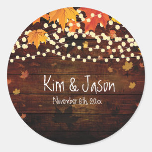 Herfstval Herfst Roestige Lichten Land Favor Stick Ronde Sticker