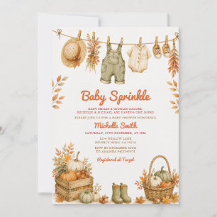 Herfstval Kleertjeslijn Baby Sprinkle Kaart
