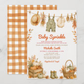 Herfstval Kleertjeslijn Baby Sprinkle Kaart (Voorkant / Achterkant)
