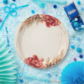 Herfstval Kruiden Bloemige Waterverf Bruiloft Papieren Bordje (Feest)