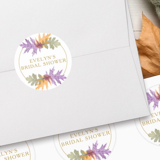 Herfstval Oktoberbladeren Elegant Goud Tekst Ronde Sticker