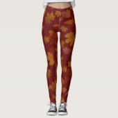 Herfstval op aangepast rood wijn leggings (Voorkant)