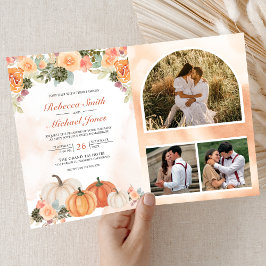 Herfstval Pompoen Bloem Foto QR Code Trouwen