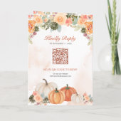 Herfstval Pompoen Bloem Foto QR-code Trouwen (Achterkant)