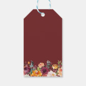 Herfstval Pompoen Bourgondië Bloemige Bedankt Cadeaulabel (Achterkant)