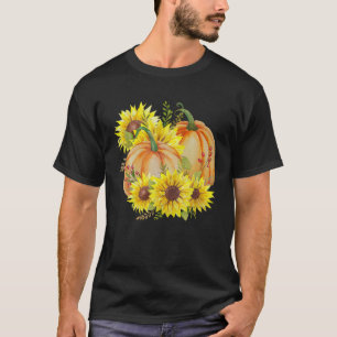 Herfstval Pompoen Zonnebloem Cottagecore T-shirt
