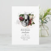 Herfstval Roestige Bloem Gothic Trouwen Kaart (Staand voorkant)