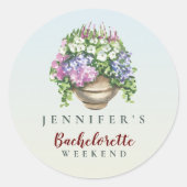 Herfstval Vibes Rustieke Bachelorette-feest Ronde Sticker (Voorkant)
