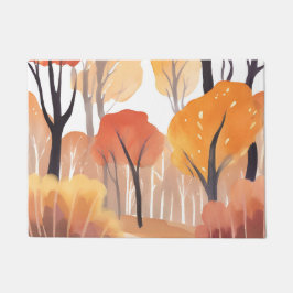Herfstvalblad bos watercolor bladeren deurmat