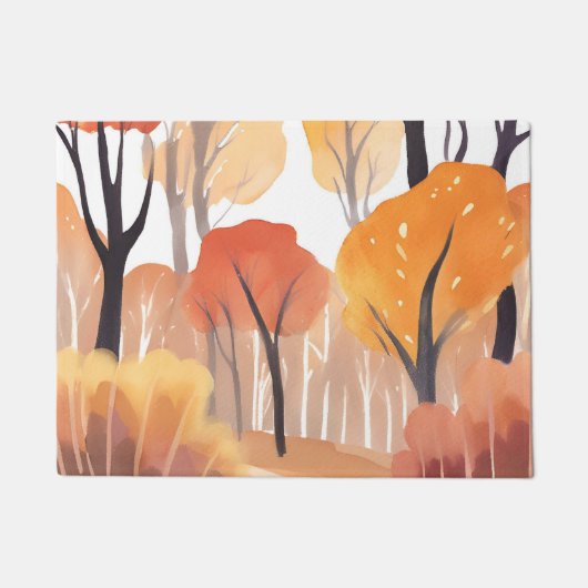 Herfstvalblad bos watercolor bladeren deurmat (Voorkant)