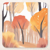 Herfstvalblad bos watercolor bladeren kartonnen onderzetters (Voorkant)