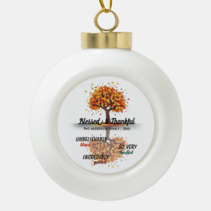 Herfstvalboom Gelukkig Thanksgiving Gezegend Keramische Bal Ornament