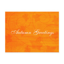 Herfstvalgroeten Bladeren Oranje Ansichtkaart