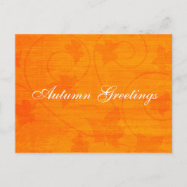 Herfstvalgroeten Bladeren Oranje Ansichtkaart Feestdagenkaart