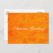 Herfstvalgroeten Bladeren Oranje Ansichtkaart Feestdagenkaart (Voorkant / Achterkant)