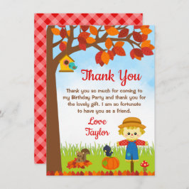 Herfstvalk Scarecrow Verjaardag Bedankkaart