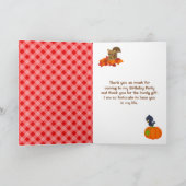 Herfstvalkogenoot-vogelverschrikker-verjaardag Bedankkaart (Binnen)