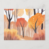 Herfstvalloof bos aquarel bladeren briefkaart (Voorkant)