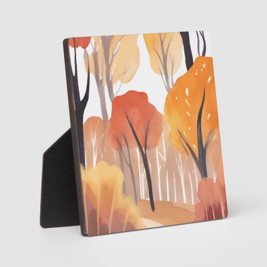 Herfstvalloof bos aquarel bladeren fotoplaat (Voorkant)