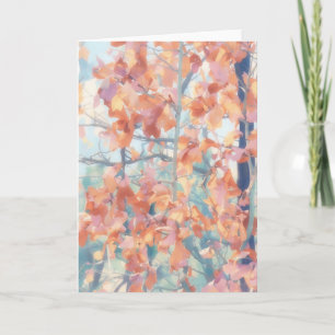 Herfstvalseizoen Bomen Aquarel Stijl Kaart