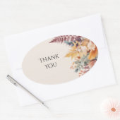 Herfstvarenblad Bruiloftsticker Ovale Sticker (Envelop)