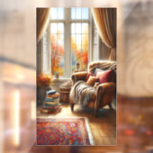 Herfstvenster Uitzicht vensterklemming Raamsticker (Vel 2)