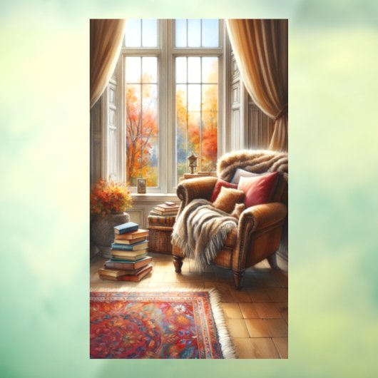 Herfstvenster Uitzicht vensterklemming Raamsticker (Vel 3)