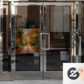 Herfstvenster vastklemmen raamsticker (Kantoordeur)