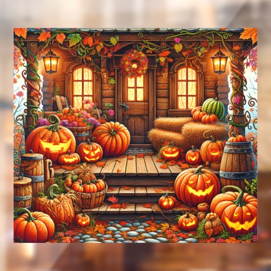 Herfstvenster vastklemmen raamsticker (Vel 2)