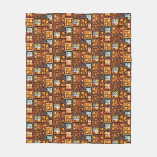Herfstvensters Fleece Deken (Voorkant)