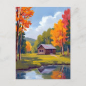 Herfstverblijf Meerzijde Cottage Briefkaart (Voorkant)