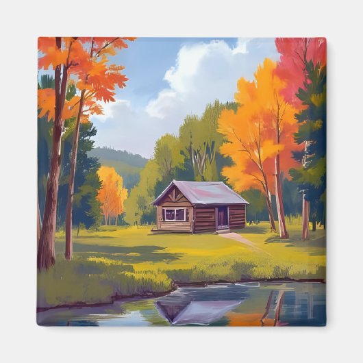 Herfstverblijf Meerzijde Cottage Magneet (Voorkant)