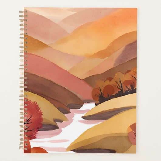Herfstverblijf | Waterverf Landschap van de Herfst Planner (Voorkant)