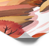Herfstverblijf | Waterverf Landschap van Herfstloo Poster (Hoek)