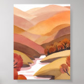Herfstverblijf | Waterverf Landschap van Herfstloo Poster (Voorkant)