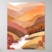 Herfstverblijf | Waterverf Landschap van Herfstloo Poster (Voorkant)