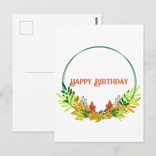 Herfstverjaardag Briefkaart (Voorkant / Achterkant)